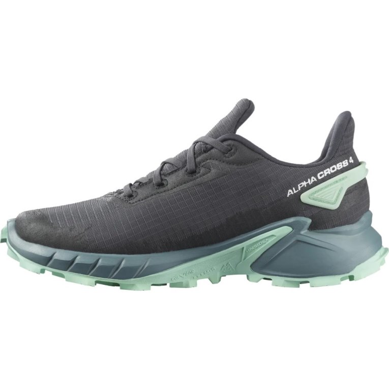 Sapatilhas de Corrida Salomon Alphacross 4 GTX Feminino Cinzentas Escuro Menta | PT G04581